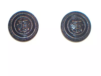 2 - WW I / Early WW II MERCHANT MARINE OFFICER'S SIDE CAP / HAT BUTTONS • $17.95