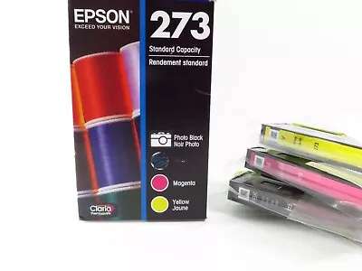 3 Pack OEM Epson 273 (T273520) Color Ink Cartridge - Magenta/Yellow/Black NEW • $15.99