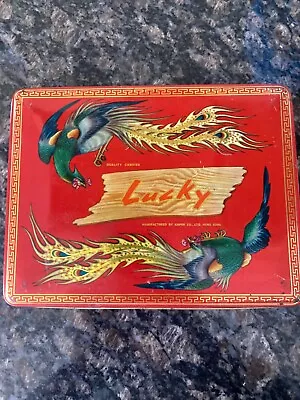 Lucky Candies Empty Metal Tin Birds Hong Kong Vintage • $16