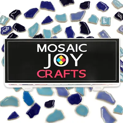 Mosaic Tiles Blue Mixed Colors 11Oz Ceramic Mosaic Pieces Supplies For DIY Craft • $15.28