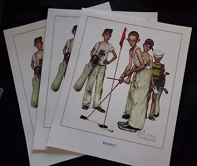 Norman Rockwell Golf Prints (3):  Missed  13  X 10.5  Exc • $2.79