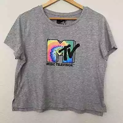 MTV Womens Music Television Crop Top Short Sleeve T Shirt XL NWT • £11.58