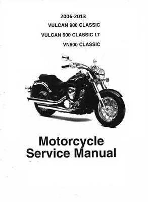 2006-2013 Kawasaki Vulcan 900 Classic/Classic LT Service Shop Manual On USB • $18.95