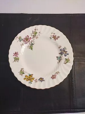 Minton  S-365 Vermont 8  Salad Plate Blue  Green LeavesPink Flowers Gold... • $75.95