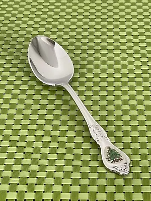 Wallace Spode CHRISTMAS TREE Stainless Oval Soup Spoon Flatware B38(Dents) • $16.96