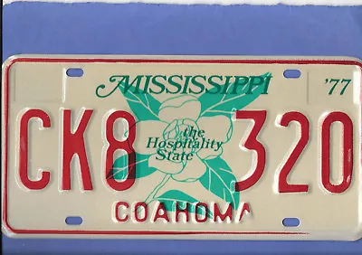  1977 Coahoma County Mississippi License Plate** - “the Hospitality State” - NEW • $9.95