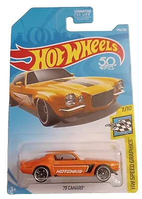 2018 Hot Wheels #346 HW Speed Graphics 7/10 '70 CAMARO Orange W/Black Pr5 Spokes • $2.95