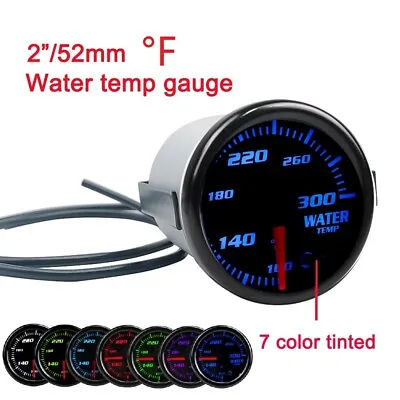 2  52mm Universal Water Temp Gauge Meter 7 Color Display W/ 1/8 NPT Temp Sensor • $25.99