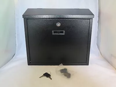 Black Metal Lockable 14  Mailbox W/Mounting Hardware And 2 Keys - H8 • $20