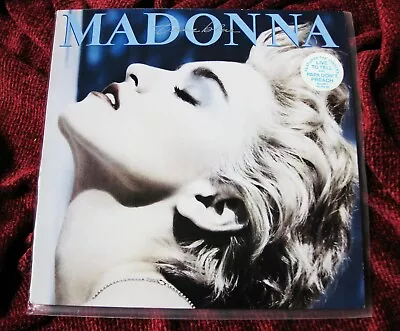 Madonna True Blue Uk Vinyl Record Promo Sticker Live To Tell Papa Dont Preach Lp • $30