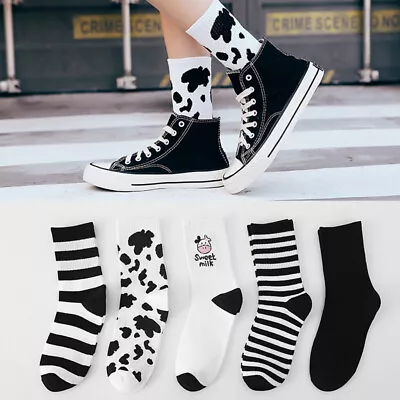 🔥 Mid-calf Length Sock Crew Socks Cow Printed Sock Socks Cartoon Fashion Cu • £2.39