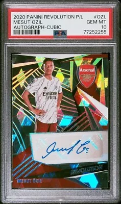 PSA 10 Mesut Ozil /50 Cubic 2020-21 Revolution Premier League Auto (Arsenal) • $350