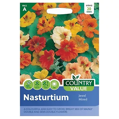 Nasturtium Seeds Jewel Mixed By Country Value FREE UK DELIVERY • £2.45