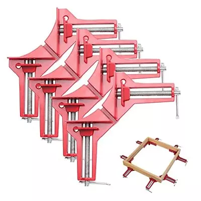 4 Pcs Corner Clamps For Woodwork 90 Degree Right Angle Vice Miter Clamp Red • £13.82