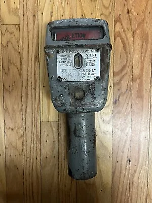 VTG Antique Metal 1940s Nickel Parking Meter W/ Plaque Plate Karpark Corp OH MCM • $124.95