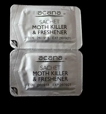 Acana MOTH KILLER & FRESHENER Sachets Lavender Fragrance Pack Of 20 / Hanging • £2.99