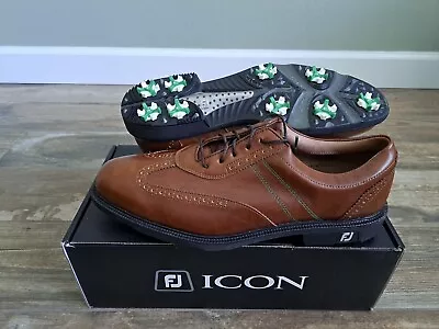 NEW Footjoy FJ ICON Mens Golf Shoes 52252 Brown 11.5 Medium  • $149.99