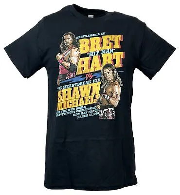 Wrestlemania XII Bret Hart Vs Shawn Michaels Black T-shirt • $27.99