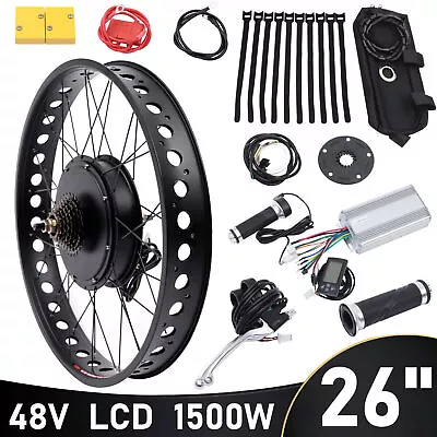 LCD 26x4.0'' Fat Tyre Electric Bike Hub Motor Kit 1500W 48V Direct Drive • $319