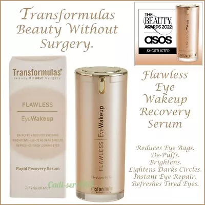 Transformulas Flawless Eye Wakeup Rapid Recovery Serum NEW Reduces Eye Bags Etc. • £32.99