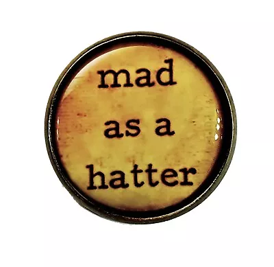 £2.99 • Buy Mad As A Hatter Brooch Cheshire Cat Pin/Badge Alice In Wonderland Gift BN