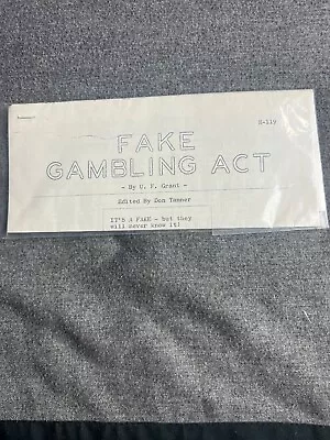 🔥RARE!!! U.F. Grant Fake Gambling Act Manuscript Collectible Card Magic 🔥🔥 • $5