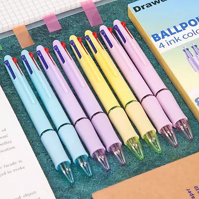 4-In-1 Multicolor Pen In One Ballpoint Pen Retractable Ball Point Pens 8-Count • $7.08