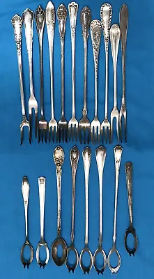 18 Pc Mix Antique To Vintage 6  To 8   SEAFOOD - COCKTAIL FORKS & OLIVE SPOONS • $95