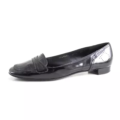 Ferragamo Penny Loafer Black Polished Leather Womens Shoe Size EU 38.5 US 8.5 C • $396.03