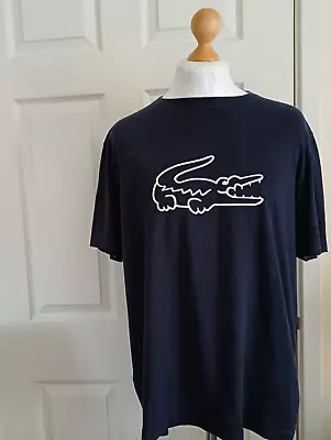 Lacoste Sport Ultra Dry Navy T-Shirt Size. 7 XL/XXL/48    100% Genuine • £5.50