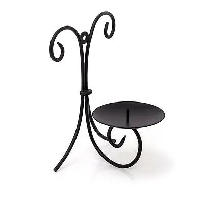 Black Metal Scroll Wall Sconce Candle Holder | Wall Mounted Pillar Candle Holder • £8.99