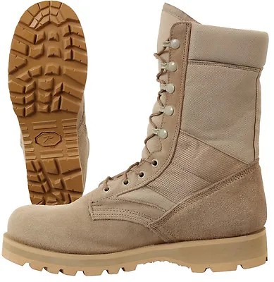 GI Type Desert Tan Boot - Military Tactical Men's Work Boot With Sierra Lug Sole • $71.99