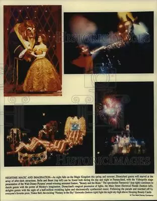 1993 Press Photo Magic Kingdom Attractions In Disneyland In Nighttime • $17.99