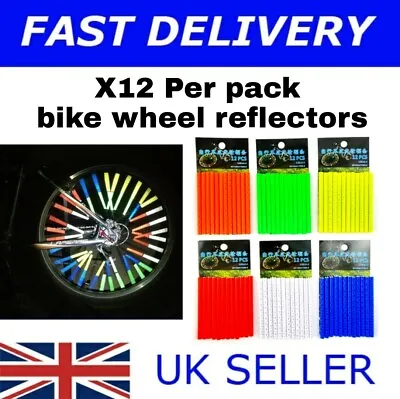 £2.95 • Buy 12 Pack Bicycle Wheel Spoke Reflectors Bike Cycling Reflective Tubes Clip On