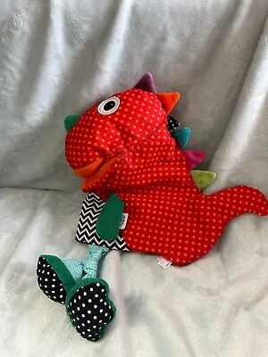 Mamas And Papas Red Dinosaur Hand Puppet Soft Toy Baby Toy • £9.50