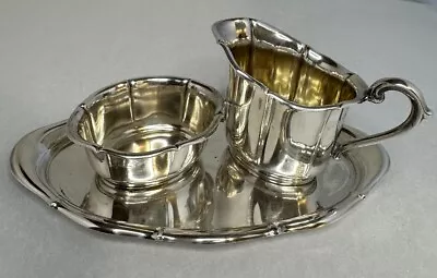 Lutz & Weiss German Antique 800/835 Mini Silver Creamer Bowl & Tray • $75