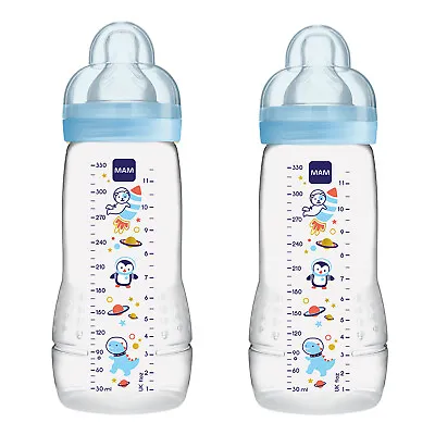 MAM Easy Active Baby Bottle Fast Flow Twin Pack - 330ml X 2 • £16.99