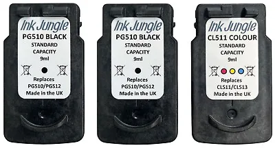 £27.75 • Buy 2x PG510 Black & 1x CL511 Colour Ink Cartridge For Canon IP2700 IP2702 MP490