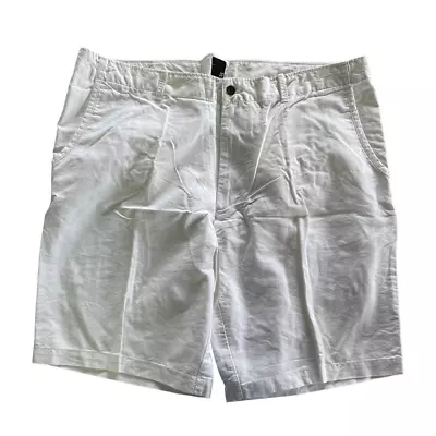 J. Ferrar Shorts Mens 40 Solid White Bermuda Casual Above Knee Pocket Cotton   • $14.99