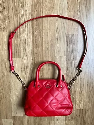 Kate Spade New York Leather Top Zip Crossbody Handbag Red Good Condition • £29.90