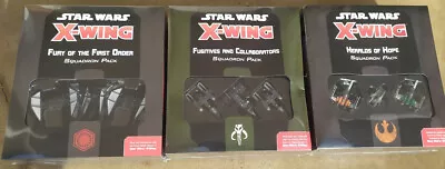 X-Wing Squadron Packs Heralds Hope Fugitives First Order. New Sealed. • $220