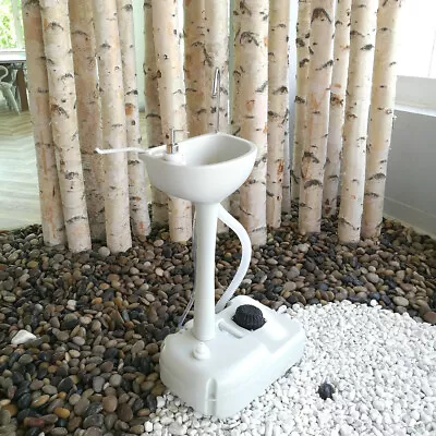 Outdoor Camping Sink Hand Wash Basin Stand W/Towel Holder & Soap Dispenser New • £44.96