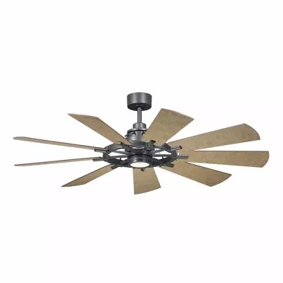 9 Blade Ceiling Fan With Light Kit In Vintage Style-16.75 Inches Tall And 60 • $478.95