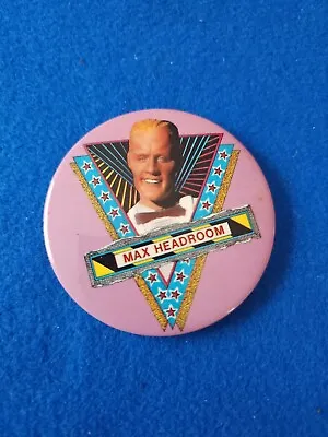Vintage 80’s 1984 MAX HEADROOM- Pin Back Button   • $10