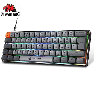 $25.99 • Buy UK Layout 60% Percent Mechanical Gaming Keyboard RGB Backlight USB C For PC, PS4