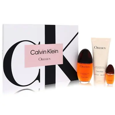 Calvin Klein Obsession EDP Spray 100ml + EDP 15ml + Body Lotion 3Pcs Gift Set • £79