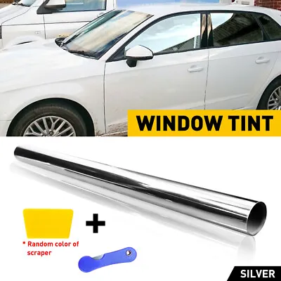 20 X10FT Uncut Roll Window Mirror Silver Chrome Tint Film Car Home Office Glass • $12.99