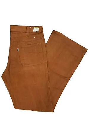 Levis First Choice Jeans Brown Super Soft Bell Bottoms Vintage W33 L32 • $119.99
