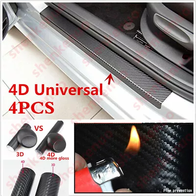 4PC For Ford F150 Carbon Fiber 4D Car Door Sill Scuff Protector Stickers US Ship • $8.66