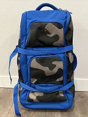 Quicksilver Venture Blue Camo Surf Snowboard Skate Wheeled Duffle Bag Luggage • $200